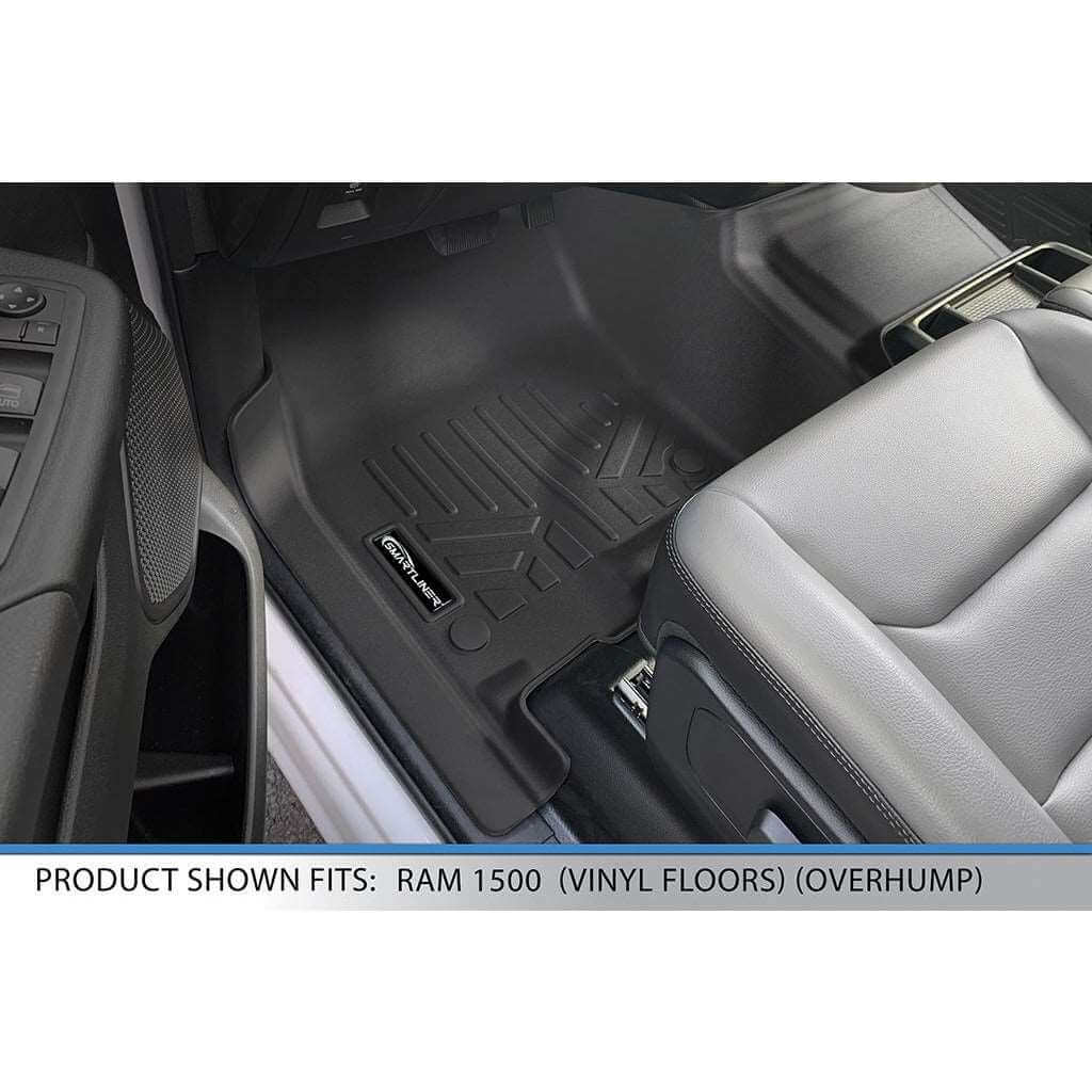 Tapetes SmartCoverage™ a medida para Ram 1500 Crew Cab 2019-2024 con piso de vinilo y asiento corrido en la primera fila.
