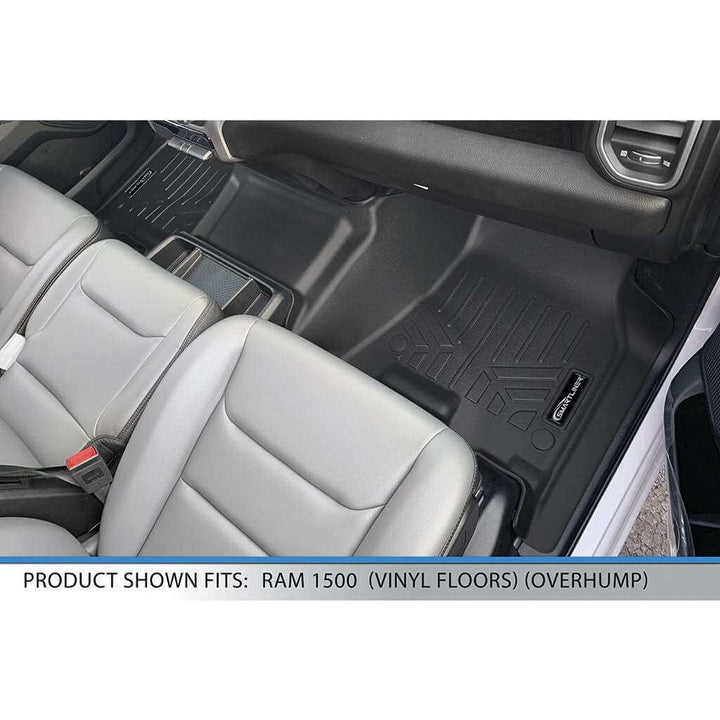 Tapetes SMARTLINER a medida para Ram 1500 Quad Cab 2019-2021 con piso de vinilo y asiento corrido en la primera fila.