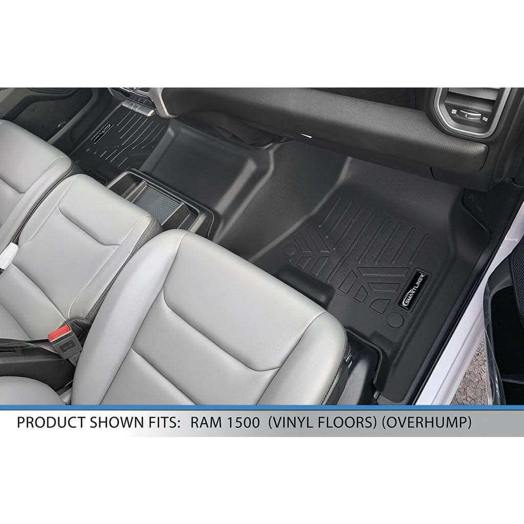 Tapetes SMARTLINER a medida para Ram 1500 Quad Cab 2019-2021 con piso de vinilo y asiento corrido en la primera fila.