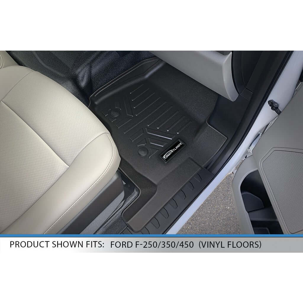 SMARTLINER Custom Fit Floor Liners For 2017-2025 Super Duty Crew Cab with Vinyl Flooring
