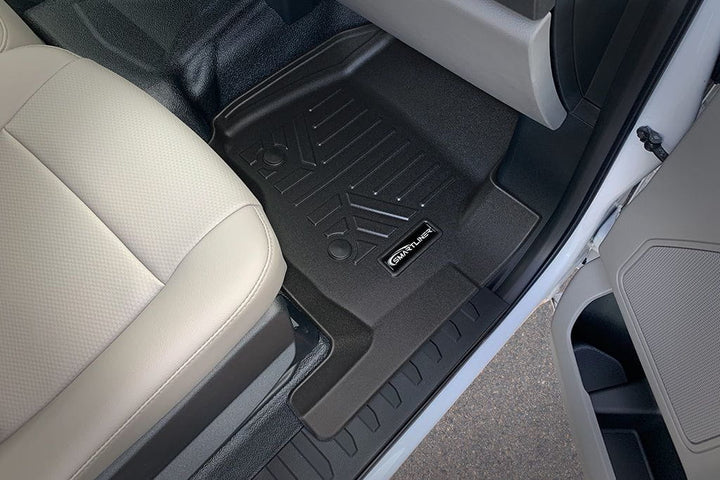 Tapetes SMARTLINER a medida para Ford F-250/F-350 Super Crew Cab 2017-2025 con piso de vinilo | Asiento corrido de la primera fila | Sin cobertura de la parte trasera | Con almacenamiento debajo del asiento