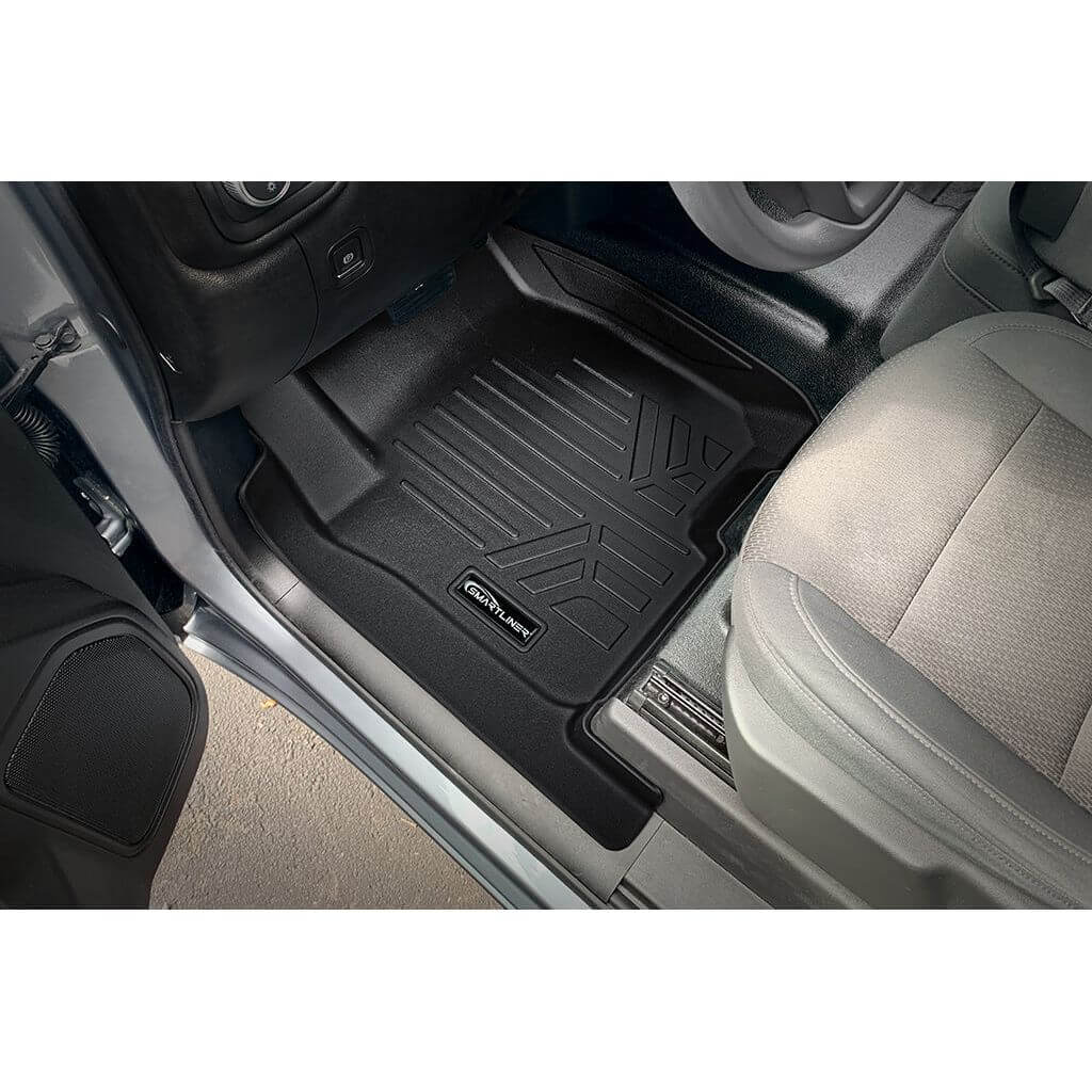 SmartCoverage™ Floor Liners For 2019-2026 Chevy Silverado 1500 Crew Cab (1st Row Bench) (No OTH) | Vinyl | [No 2nd Row Storage]