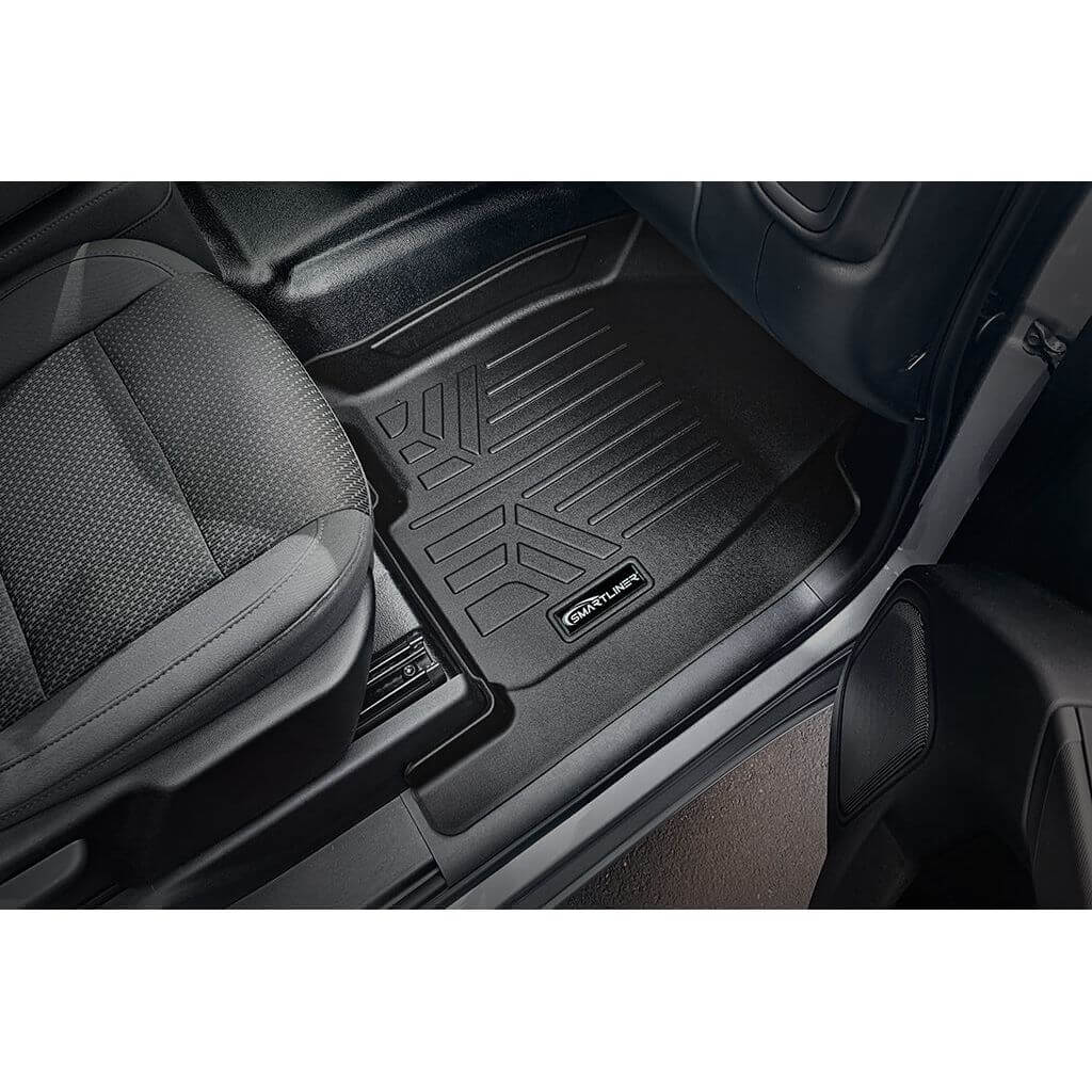 SmartCoverage™ Floor Liners For 2019-2026 Chevy Silverado 1500 Crew Cab (1st Row Bench) (No OTH) | Vinyl | [No 2nd Row Storage]
