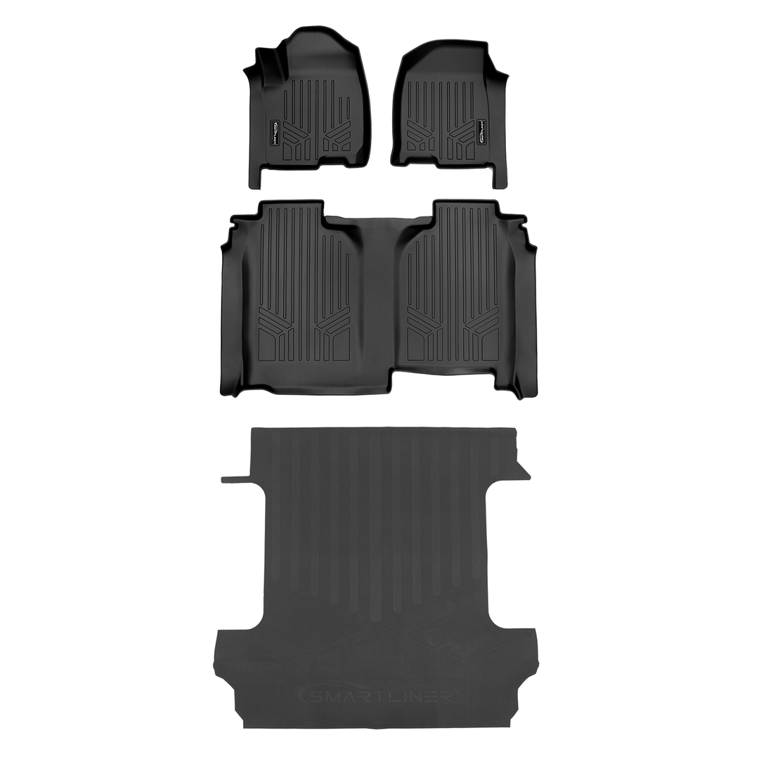 SmartCoverage™ Floor Liners For 2019-2026 Chevy Silverado 1500 Crew Cab (1st Row Bucket) | Vinyl | [No 2nd Row Storage]