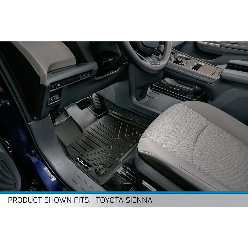 SMARTLINER Custom Fit Floor Liners For 2021-2026 Toyota Sienna with 2nd Row Bench Seat no Spare Tire