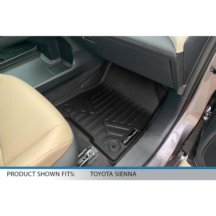 SMARTLINER Custom Fit Floor Liners For 2021-2026 Toyota Sienna with 2nd Row Bench Seat