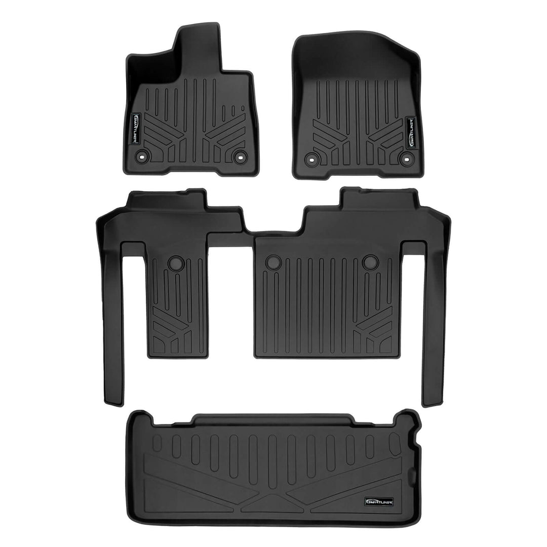 SMARTLINER Custom Fit Floor Liners For 2021-2026 Toyota Sienna with 2nd Row Bench Seat no Spare Tire