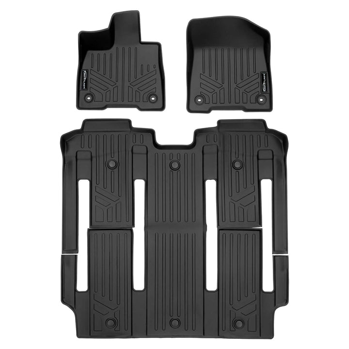 SMARTLINER Custom Fit Floor Liners For 2021-2026 Toyota Sienna with 2nd Row Bucket Seats and Spare Tire