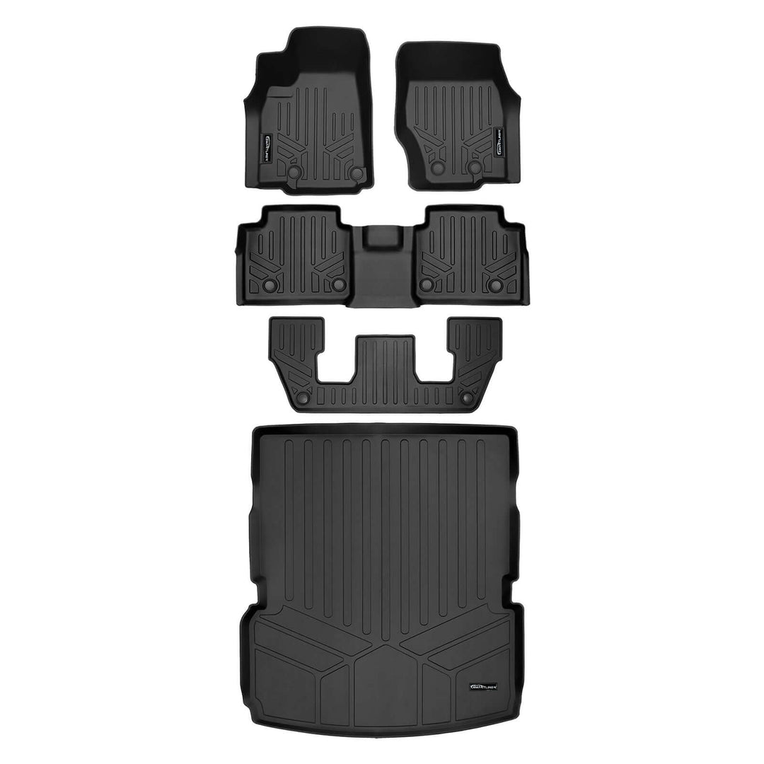 SMARTLINER Floor Liners for 2021-2026 Jeep Grand Cherokee L w/ 2nd Row Bucket Seats and center console (No subwoofer)