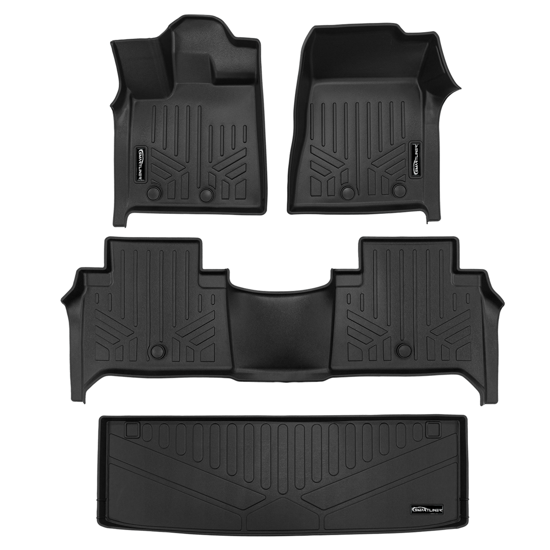 SMARTLINER Floor Liners for 2025-2026 Infiniti QX80/2025 Nissan Armada Without Bucket Seats & Center Console Only