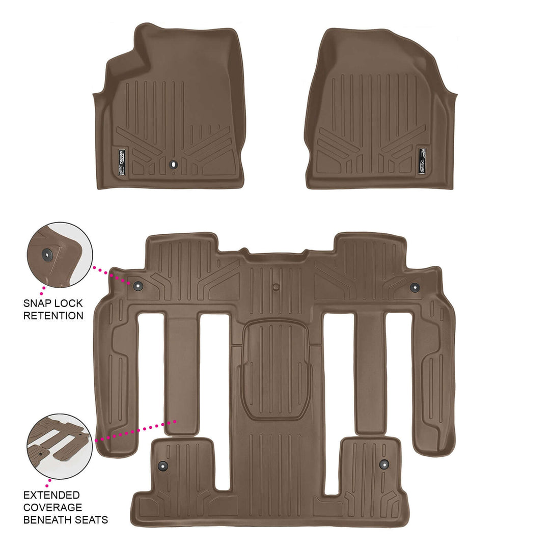 SMARTLINER Floor Liners for 2009-2010 Chevrolet Traverse (2nd Row Bucket)