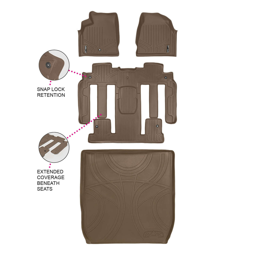 SMARTLINER Floor Liners for 2009-2010 Chevrolet Traverse (2nd Row Bucket)