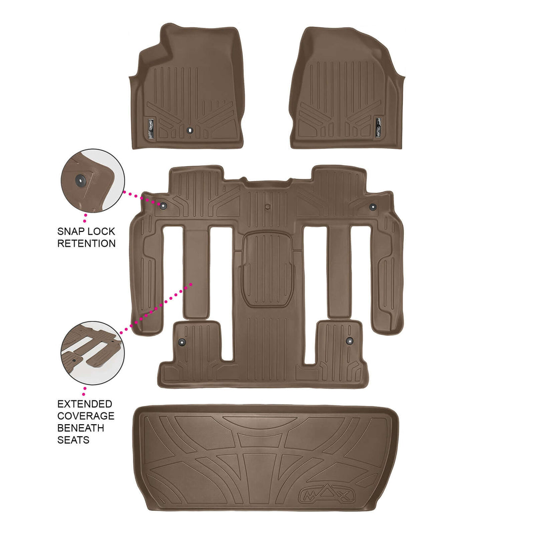 SMARTLINER Floor Liners for 2009-2010 Chevrolet Traverse (2nd Row Bucket)
