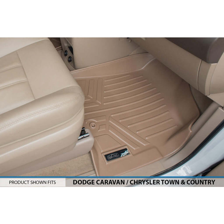 Smart Trim™ Floor Liners For 2013-2020 Dodge Grand Caravan (2nd Row Bucket) (1st Row Console)