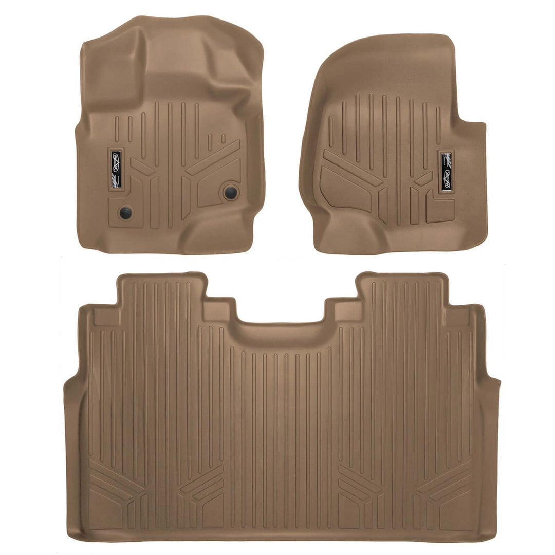Tapetes SMARTLINER a medida para Ford F-150 Lightning 2022-2025. Solo compatibles con asientos individuales de la segunda fila sin compartimento de almacenamiento bajo los asientos.