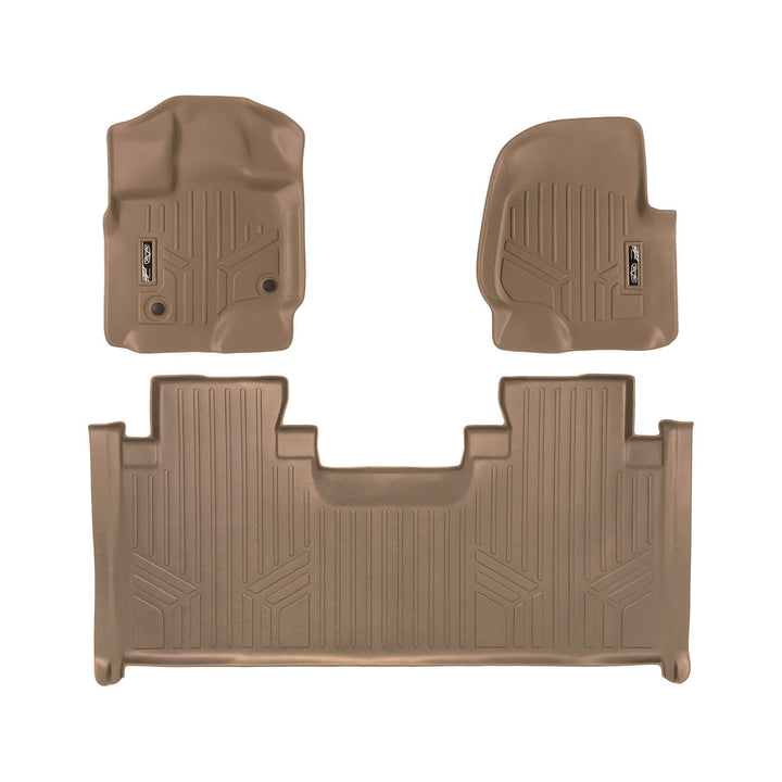 Tapetes SMARTLINER a medida para Ford F-150 SuperCab 2015-2025 con asiento corrido en la primera fila y piso de vinilo.