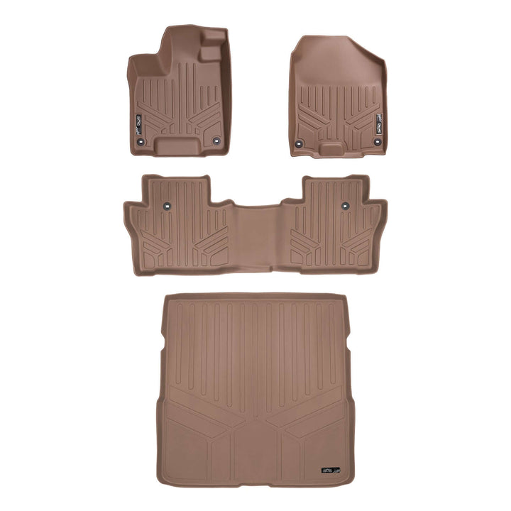 SMARTLINER Custom Fit Floor Liners For 2016-2022 Honda Pilot (7 Passenger Model)