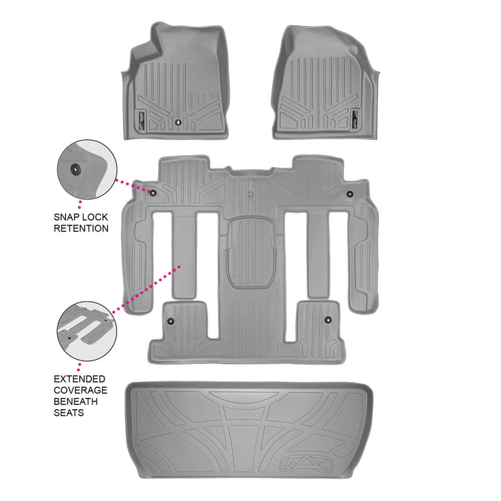 SMARTLINER Floor Liners for 2009-2010 Chevrolet Traverse (2nd Row Bucket)