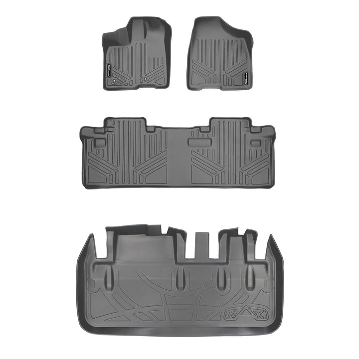 SMARTLINER Custom Fit Floor Liners For 2011-2012 Toyota Sienna (8 Passenger Model)