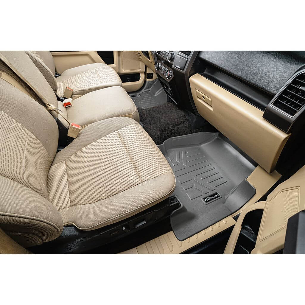 Tapetes SmartCoverage™ a medida para Ford F-150 Lightning 2022-2025 con asientos individuales en la primera fila y almacenamiento bajo el asiento de la segunda fila (fabricado por el fabricante).