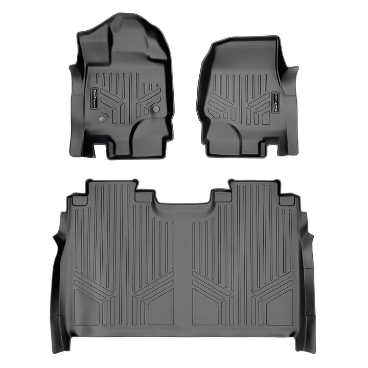 Tapetes SMARTLINER a medida para Ford F-150 Lightning 2022-2025. Solo compatibles con asientos individuales de la segunda fila sin compartimento de almacenamiento bajo los asientos.