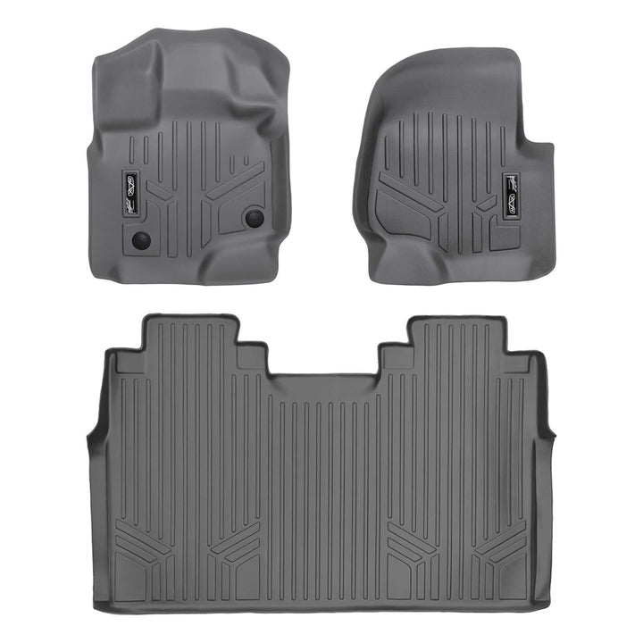 Tapetes SmartCoverage™ a medida para Ford F-150 SuperCrew Cab 2015-2025 con asiento corrido en la primera fila (sin OTH ni almacenamiento debajo del asiento de la segunda fila) Piso de vinilo