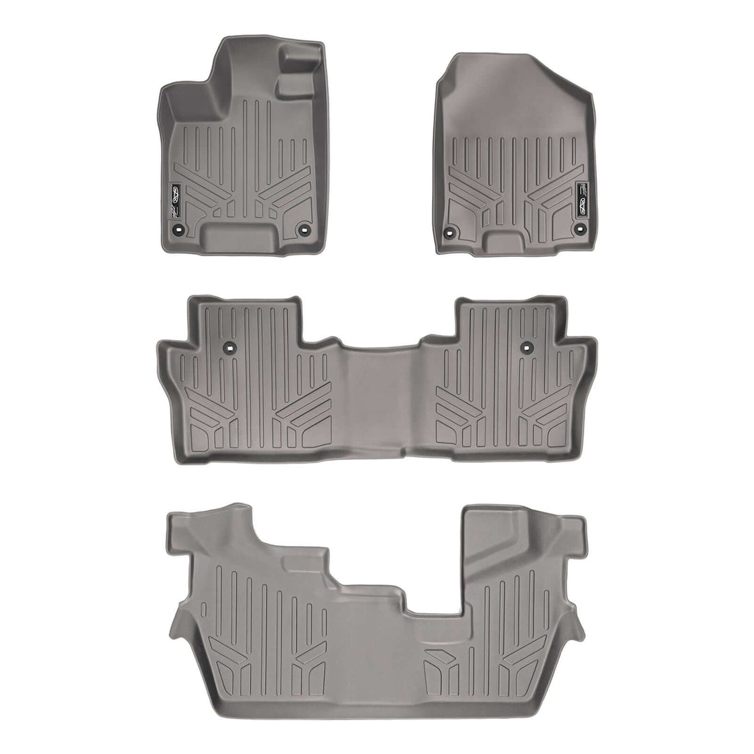 SMARTLINER Custom Fit Floor Liners For 2016-2022 Honda Pilot (8 Passenger Model)