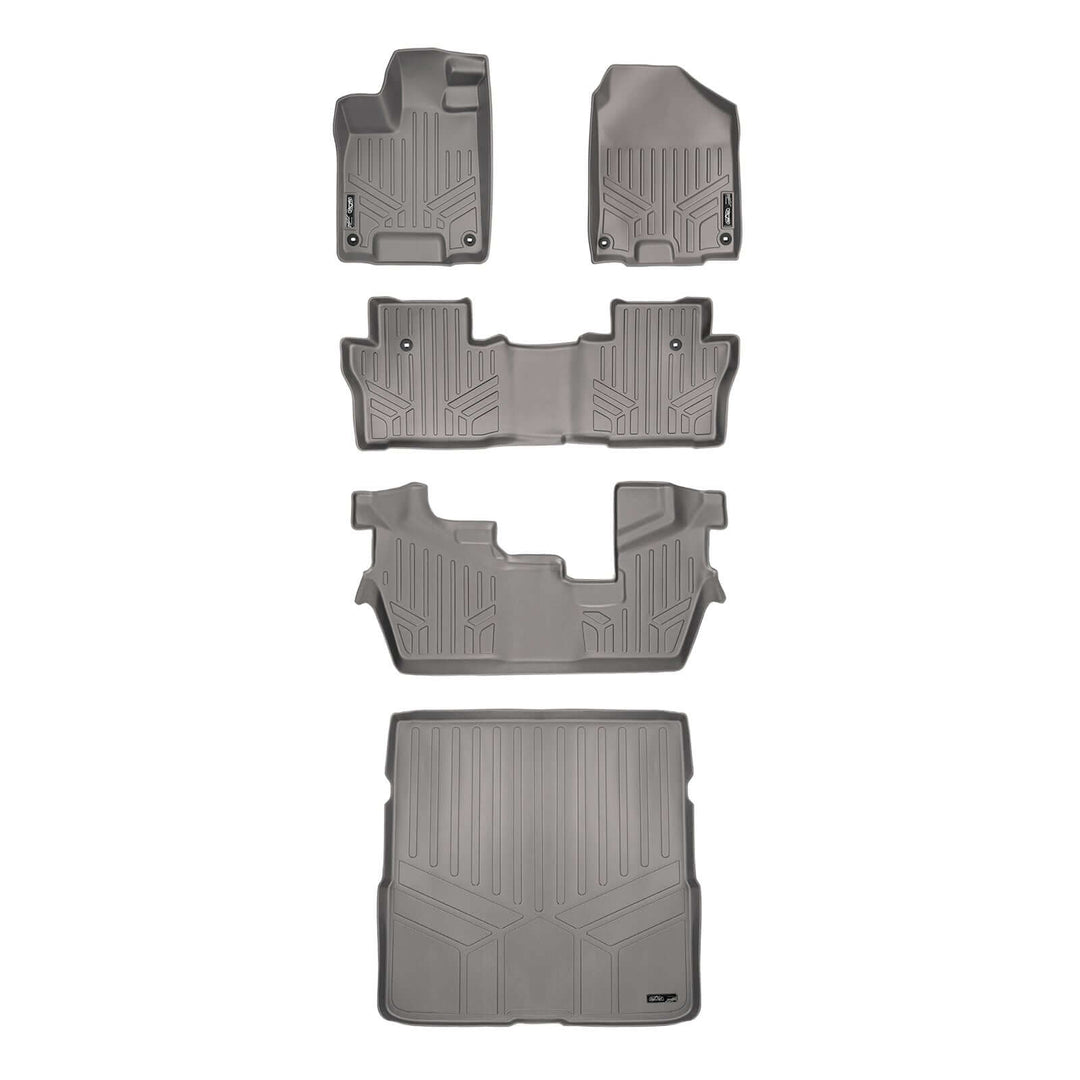 SMARTLINER Custom Fit Floor Liners For 2016-2022 Honda Pilot (8 Passenger Model)