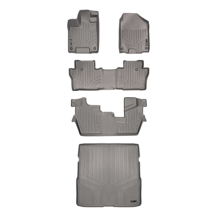 SMARTLINER Custom Fit Floor Liners For 2016-2022 Honda Pilot (8 Passenger Model)