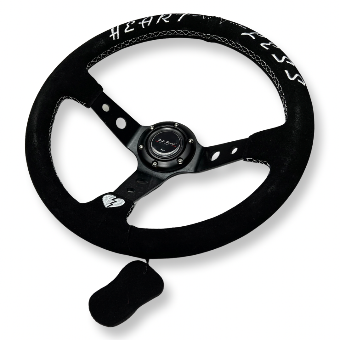 350mm Suede Steering Wheel + Short Hub Adapter for 83-04 Ford Mustang / 89-92 Ford Ranger