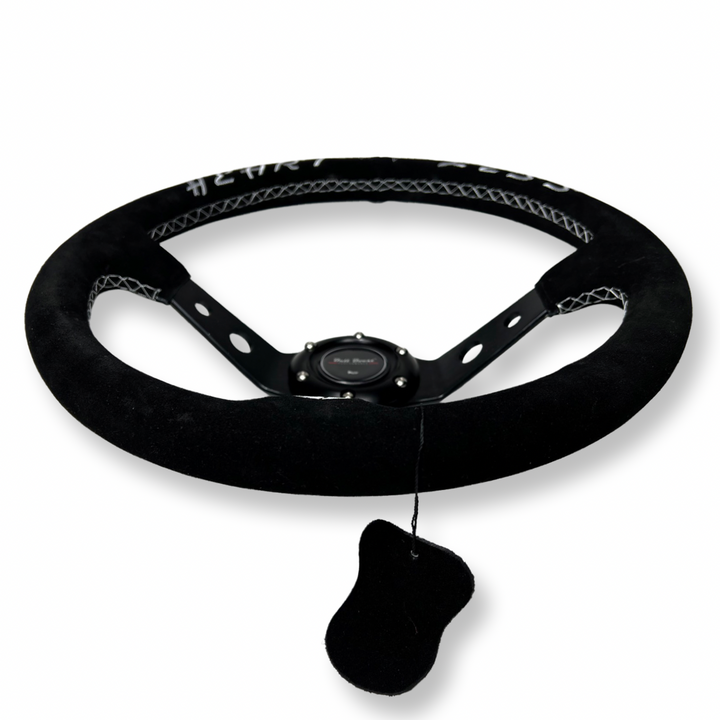 350mm Suede Steering Wheel + Short Hub Adapter for 83-04 Ford Mustang / 89-92 Ford Ranger