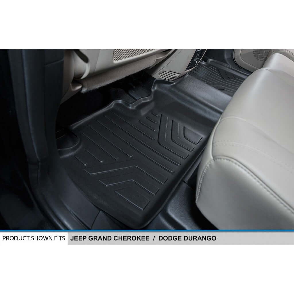 Smart Trim™ Floor Liners For 2013-16 Durango with 1st Row Dual Floor Hooks & 2nd Row Bench Seat