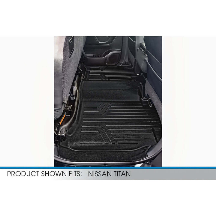 SMARTLINER Floor Liners for Crew Cab 2017-2024 Nissan Titan With Bench Seat and No Under-Seat Storage