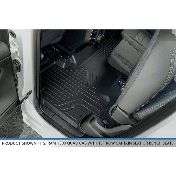 Tapetes SMARTLINER a medida para Ram 1500 Quad Cab 2019-2024 con asiento corrido delantero únicamente.