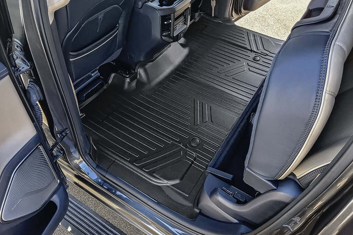 Tapetes SmartCoverage™ a medida para Ram 1500 TRX 2021-2024 con caja de almacenamiento debajo del asiento trasero