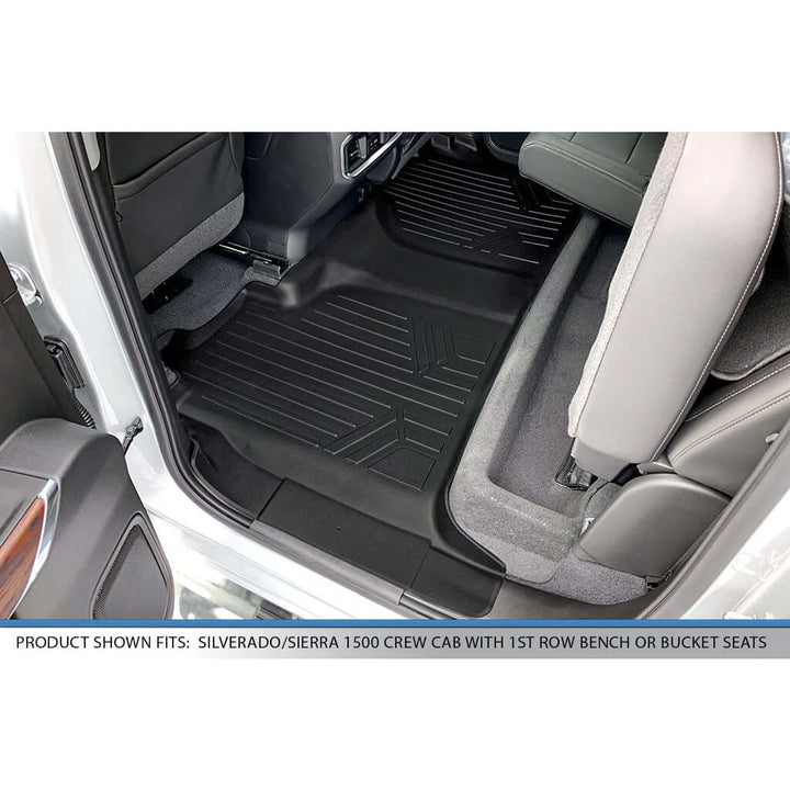 SMARTLINER Custom Fit Floor Liners For 2020-2026 Silverado/Sierra 2500/3500 Crew Cab with 1st Row Bench Seat