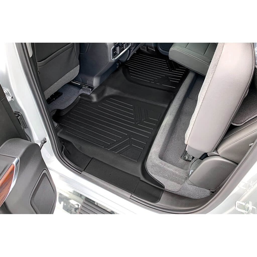SmartCoverage™ Floor Liners For 2019-2026 Chevy Silverado 1500 Crew Cab (1st Row Bench) (OTH Coverage) | Carpet | [2nd Row Storage]
