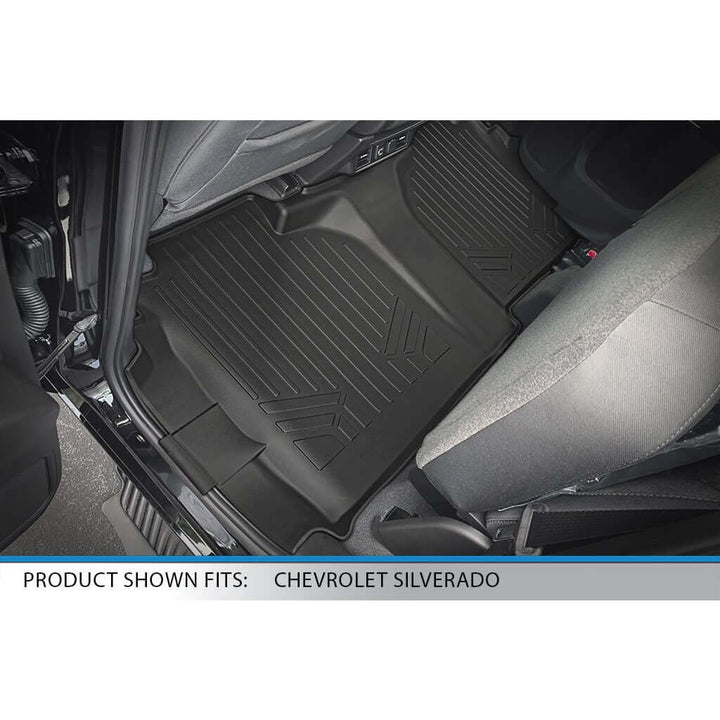 SMARTLINER Custom Fit Floor Liners For 2019-2026 GMC Sierra 1500 Double Cab with Carpet Flooring and 1st Row Bench Seat and OTH Coverage (without 2nd Row Under Seat Storage)