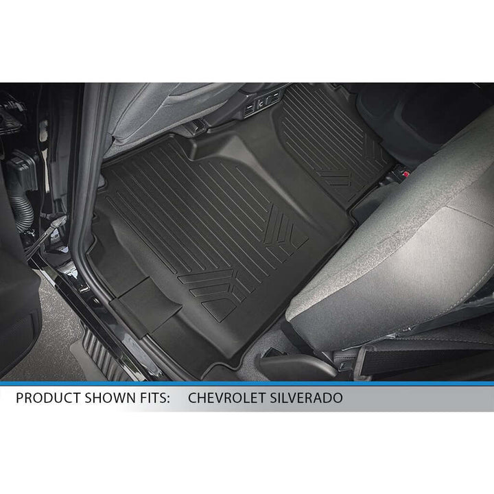 SMARTLINER Custom Fit Floor Liners For 2019-2026 GMC Sierra 1500 Double Cab with Carpet Flooring and 1st Row Bench Seat without OTH coverage (without 2nd Row Under Seat Storage)