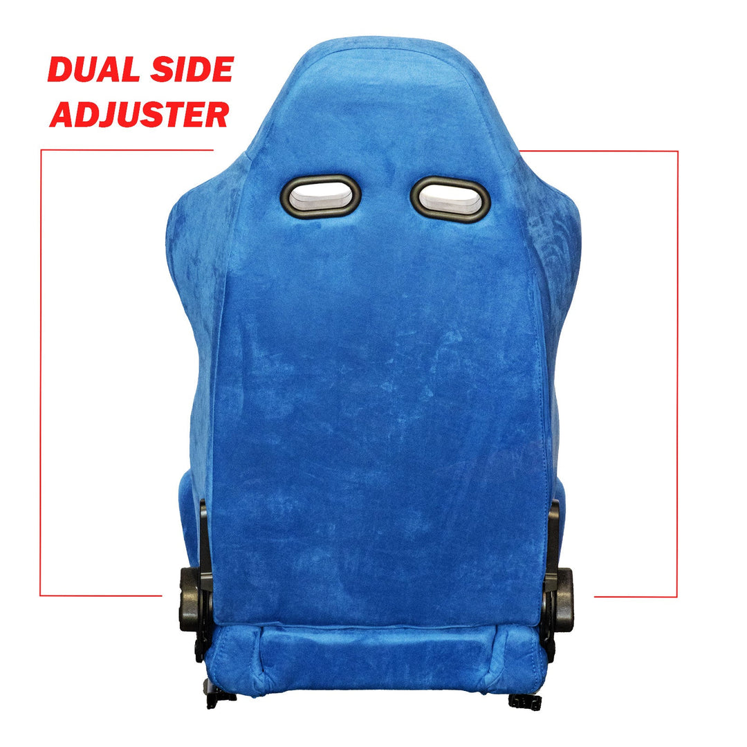 Miami Blue Universal Adjustable Black Luxury Racing SR3 Style Alcantara Seat
