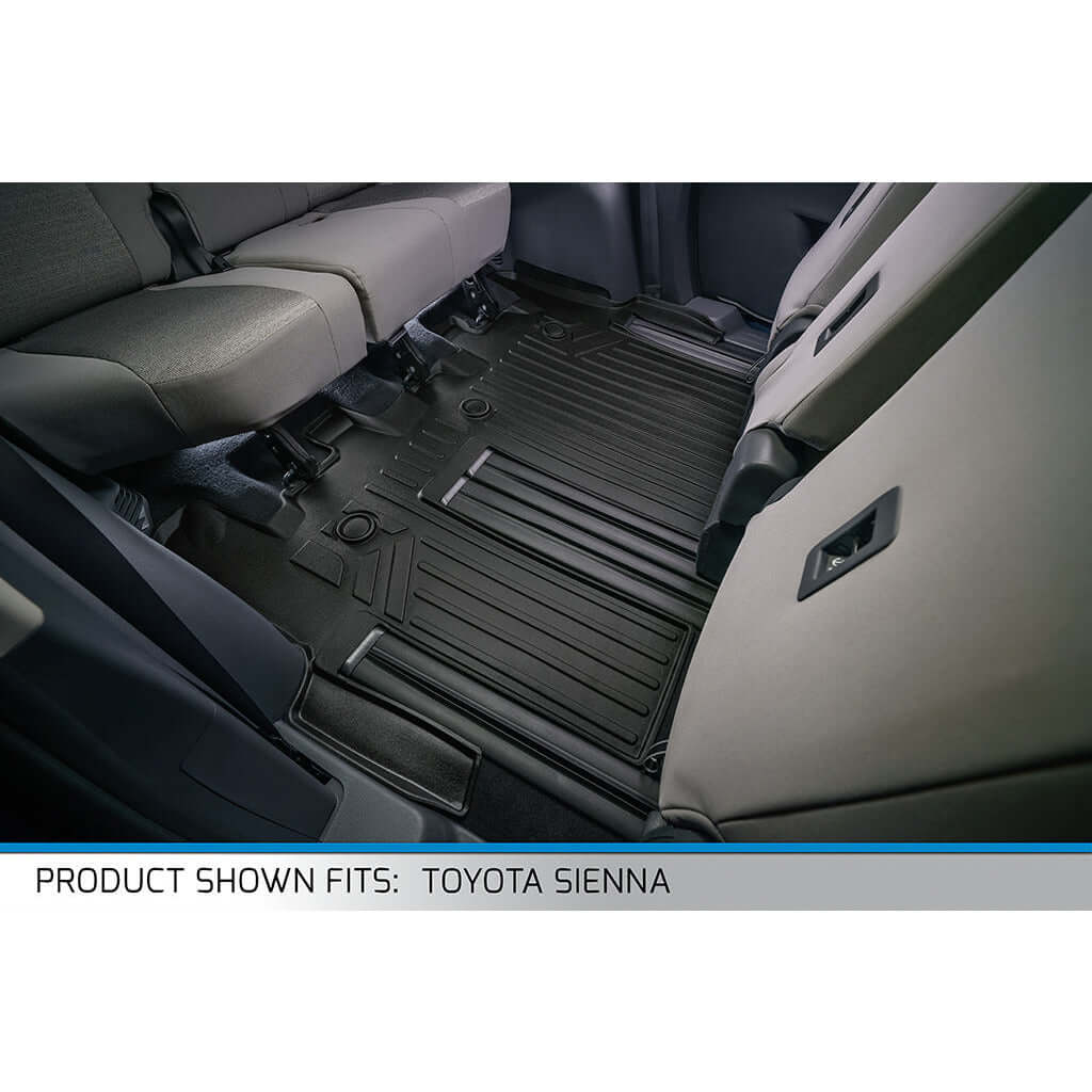 SMARTLINER Custom Fit Floor Liners For 2021-2026 Toyota Sienna with 2nd Row Bench Seat no Spare Tire