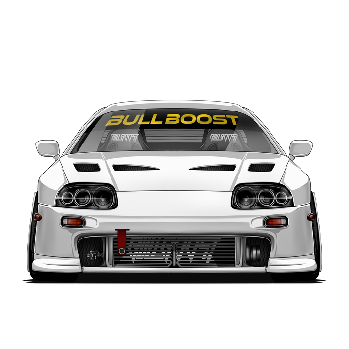 Bull Boost Vinyl Window Banner - Modern