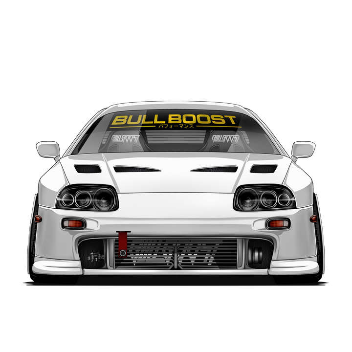 Bull Boost Vinyl Window Banner - Modern