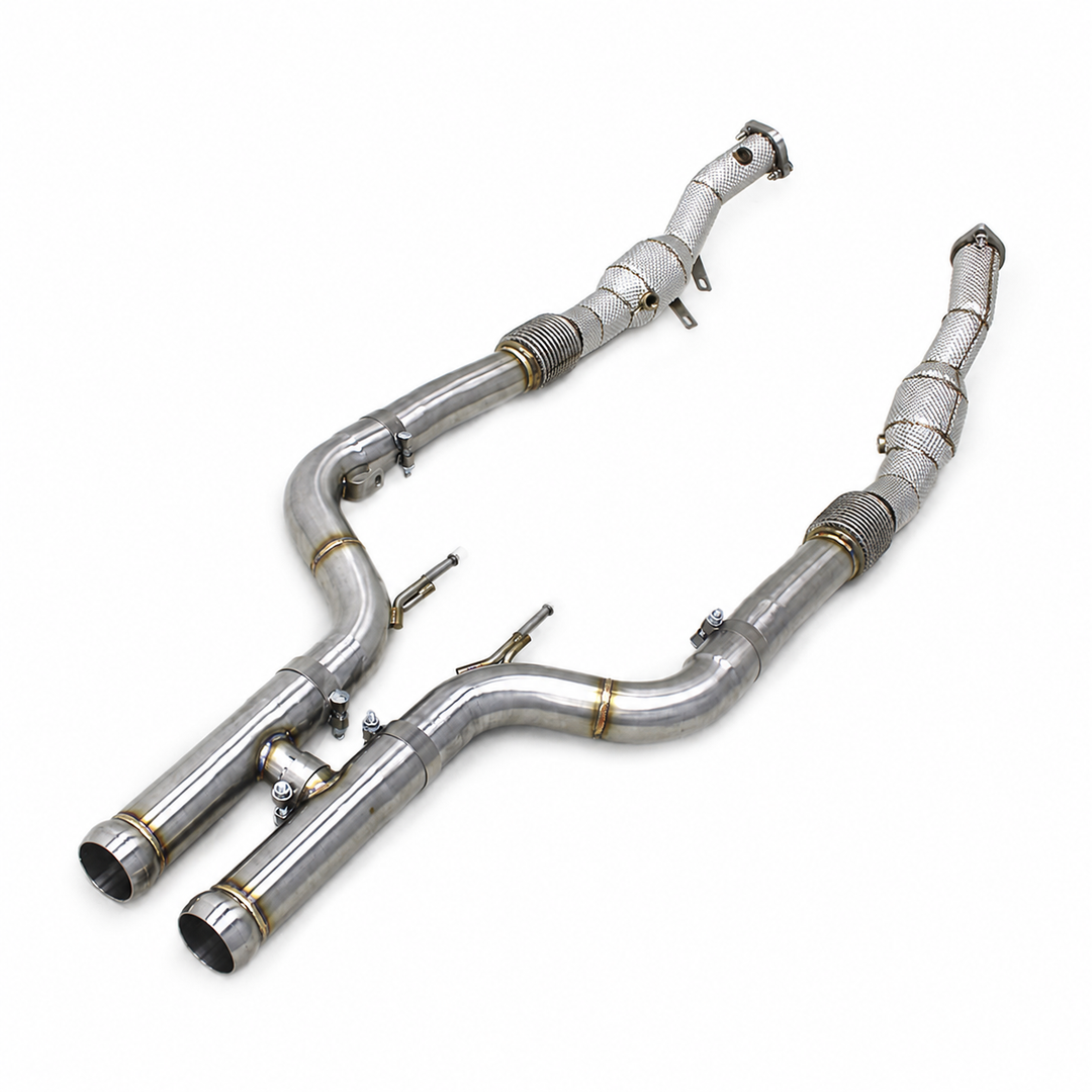 High‑Flow Catted Stainless Steel Downpipe for Mercedes Benz S63 AMG W222 5.5T