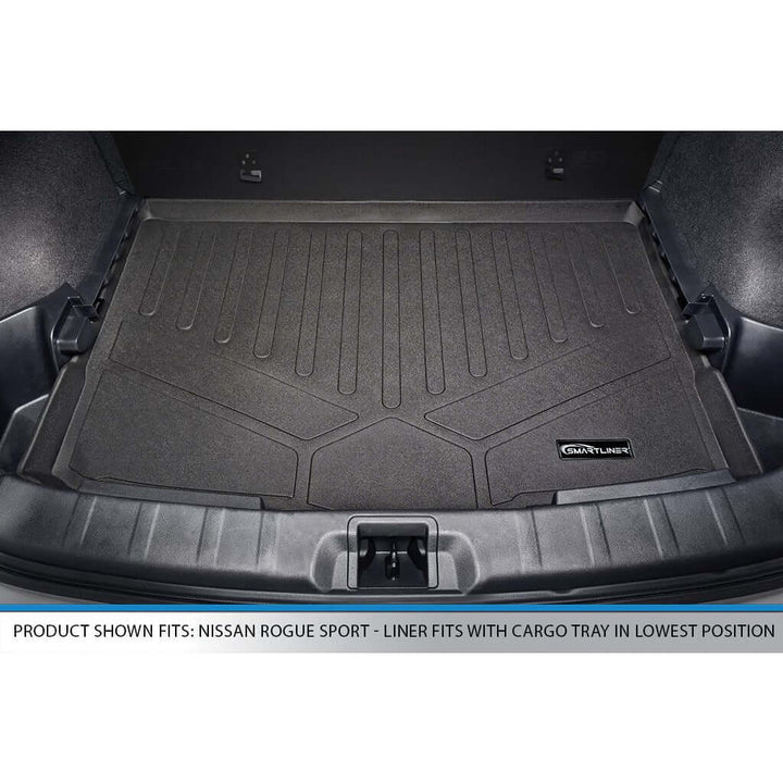 SMARTLINER Floor Liners for 2017-2024 Nissan Rogue Sport - Factory Cargo Tray in Lowest Position