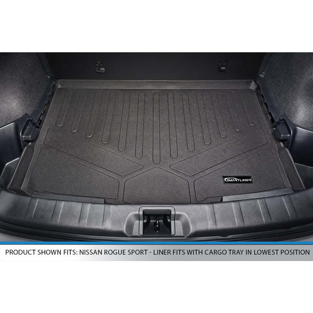 SMARTLINER Floor Liners for 2017-2024 Nissan Rogue Sport - Factory Cargo Tray in Lowest Position