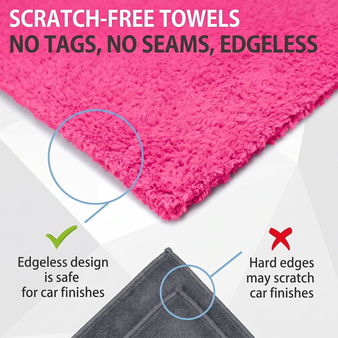 Paquete de 3 paños de microfibra sin bordes WASH&amp;WHIPS con tecnología Ultrasónica para bordes.