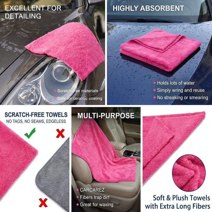 Paquete de 3 paños de microfibra sin bordes WASH&amp;WHIPS con tecnología Ultrasónica para bordes.