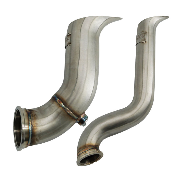 B Series Tear Drop Hood Exit Up Pipe Dump Tube For Top Mount Turbo Manifold Outlet
