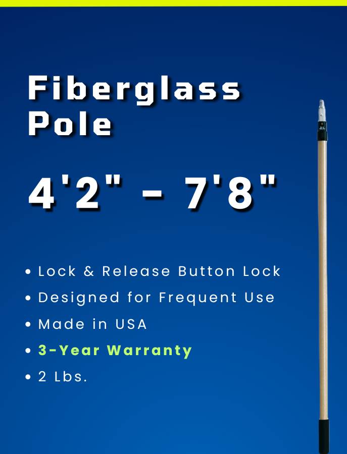 Waterless Mop 15" w/ Wooster Standard Fiberglass Pole [4' 2" to 7' 8"]